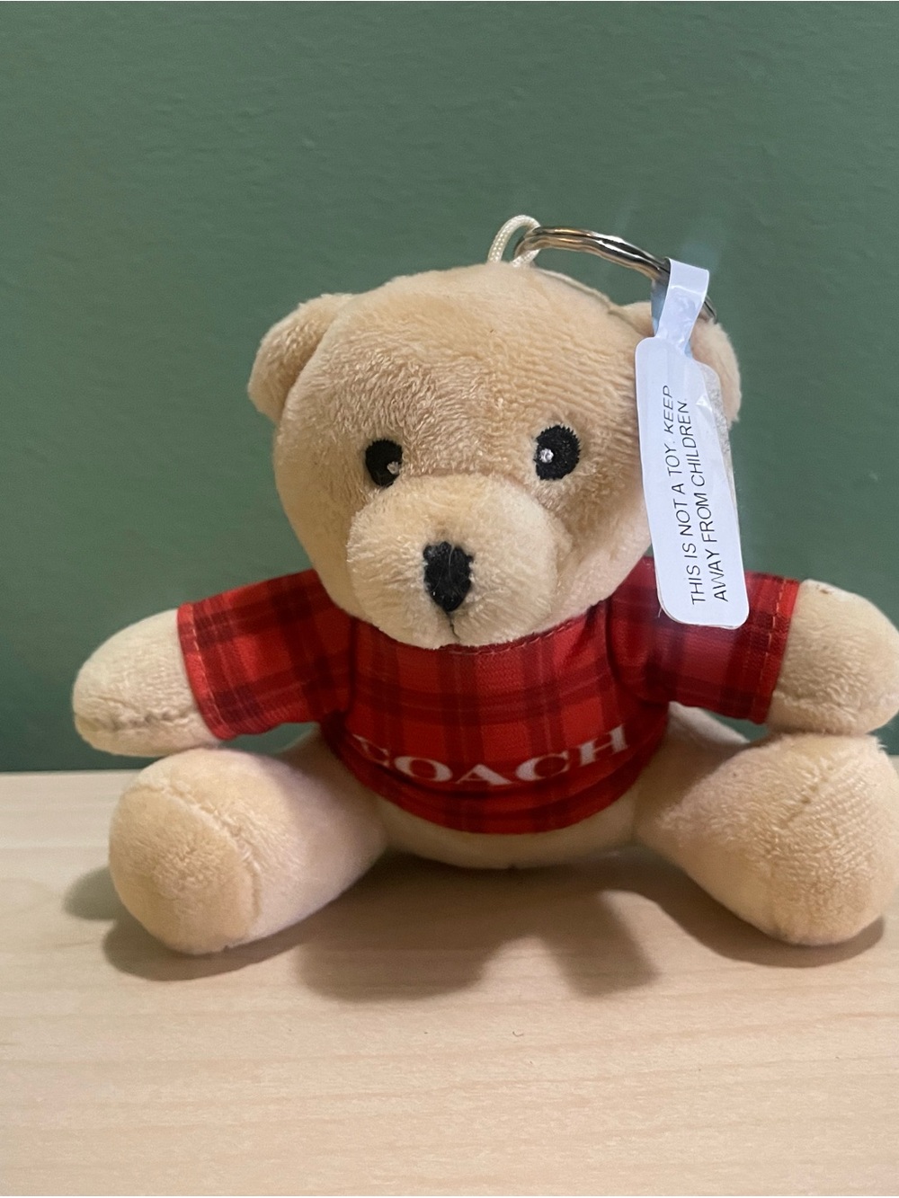 Coach Bear Keychain plaid shirt Excellent condition